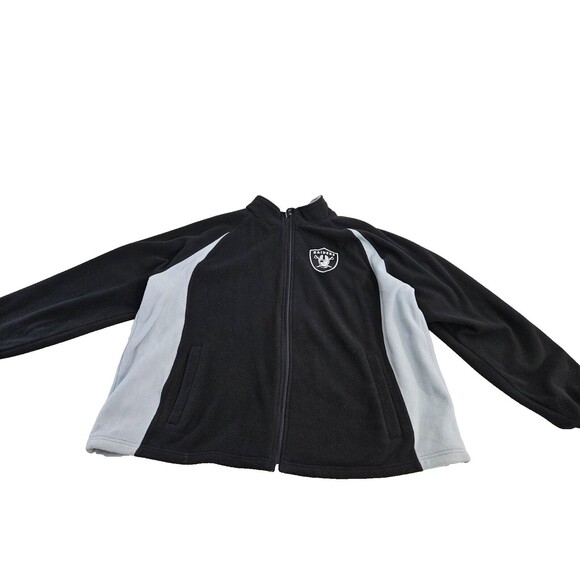 NFL Raiders Man's Long Sleeve Solid Zipper Black Sweater Size XXL - Picture 1 of 11